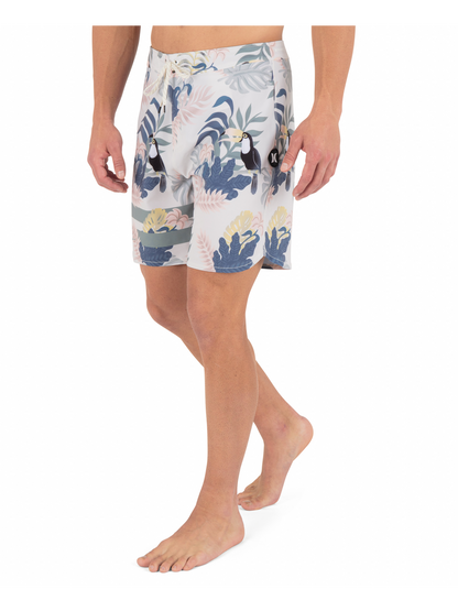 Phantom Eco Block Party Engineered Boardshort 18" in Bone