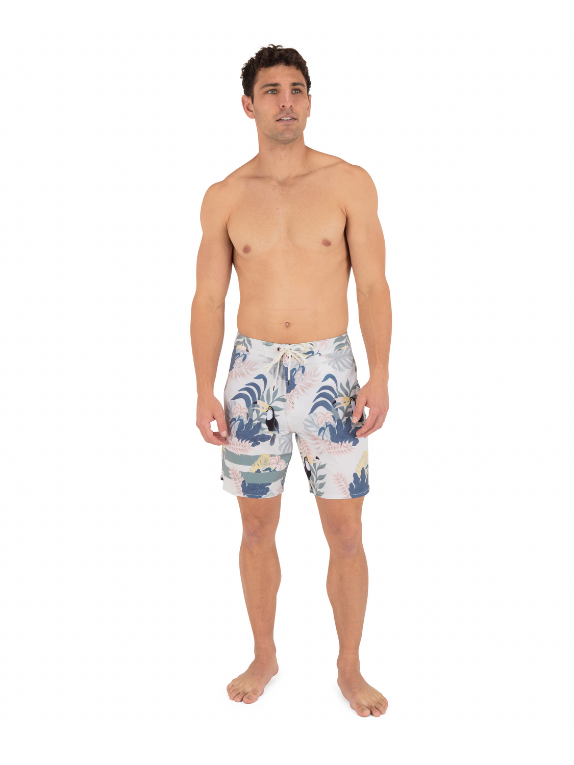 Phantom Eco Block Party Engineered Boardshort 18" in Bone