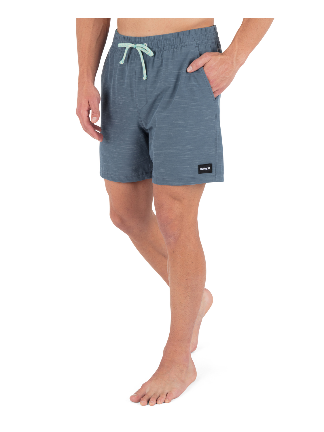 Phantom Eco Slub Lined Volley Boardshort 17" in Grey Teal