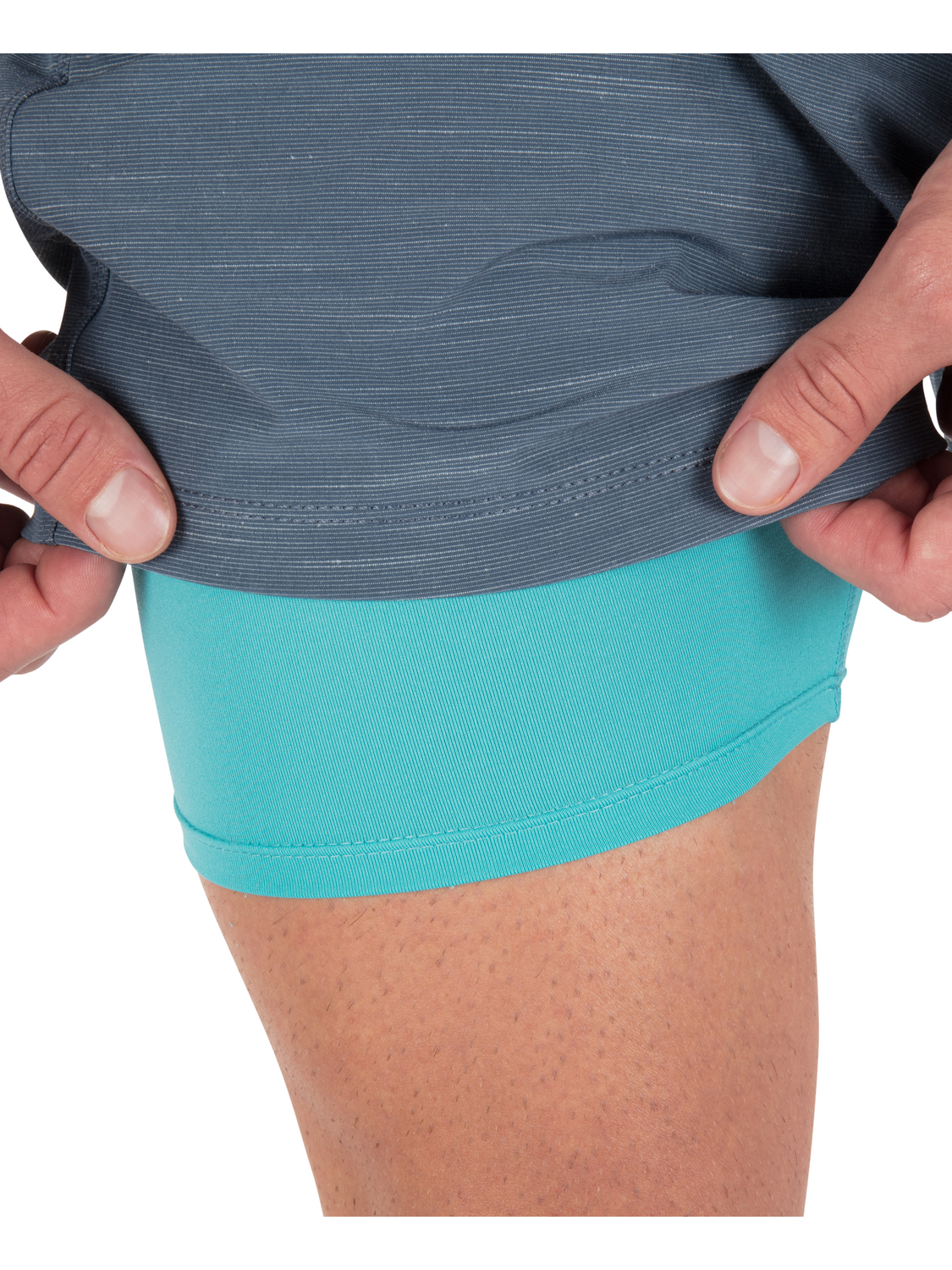 Phantom Eco Slub Lined Volley Boardshort 17" in Grey Teal