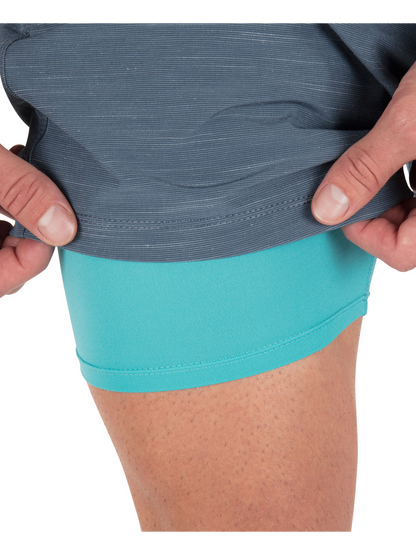 Phantom Eco Slub Lined Volley Boardshort 17" in Grey Teal