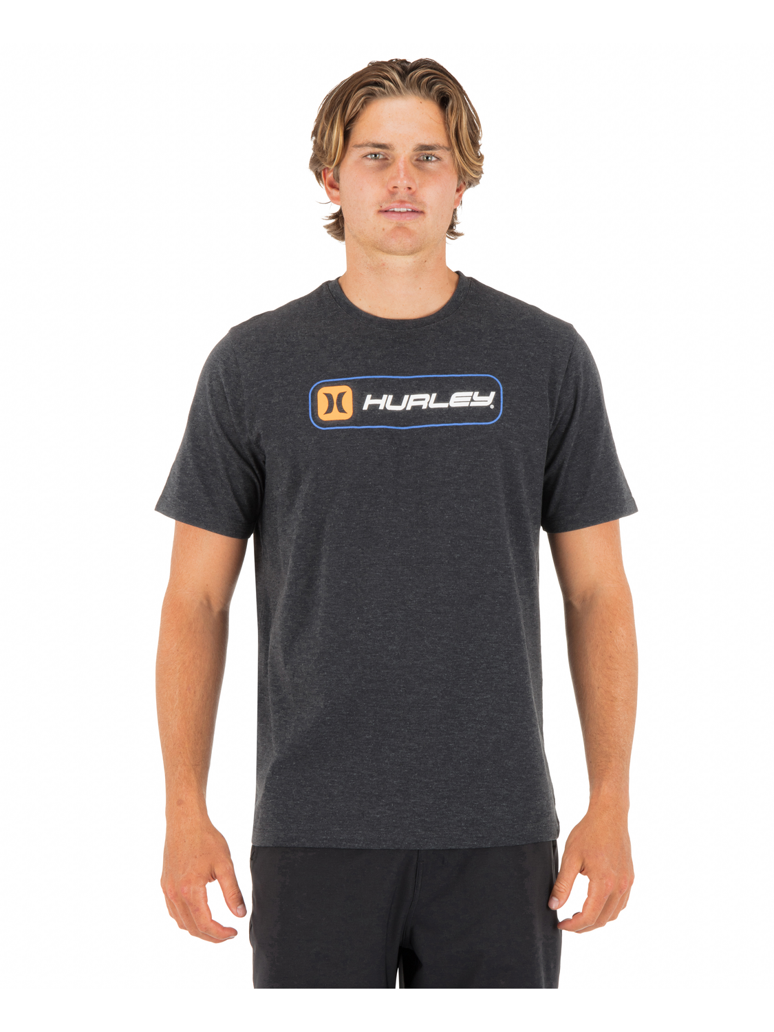 Inlined Slub Short Sleeve in Black Heather