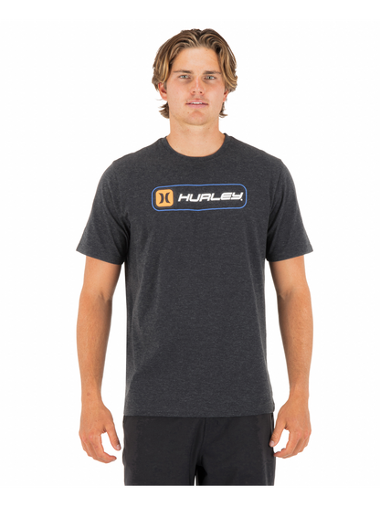 Inlined Slub Short Sleeve in Black Heather