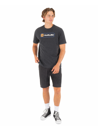 Inlined Slub Short Sleeve in Black Heather
