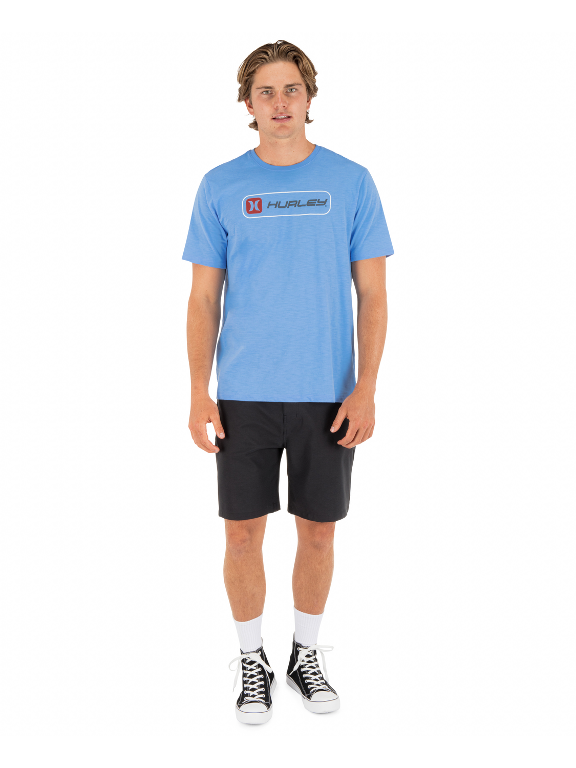 Inlined Slub Short Sleeve in Skyline