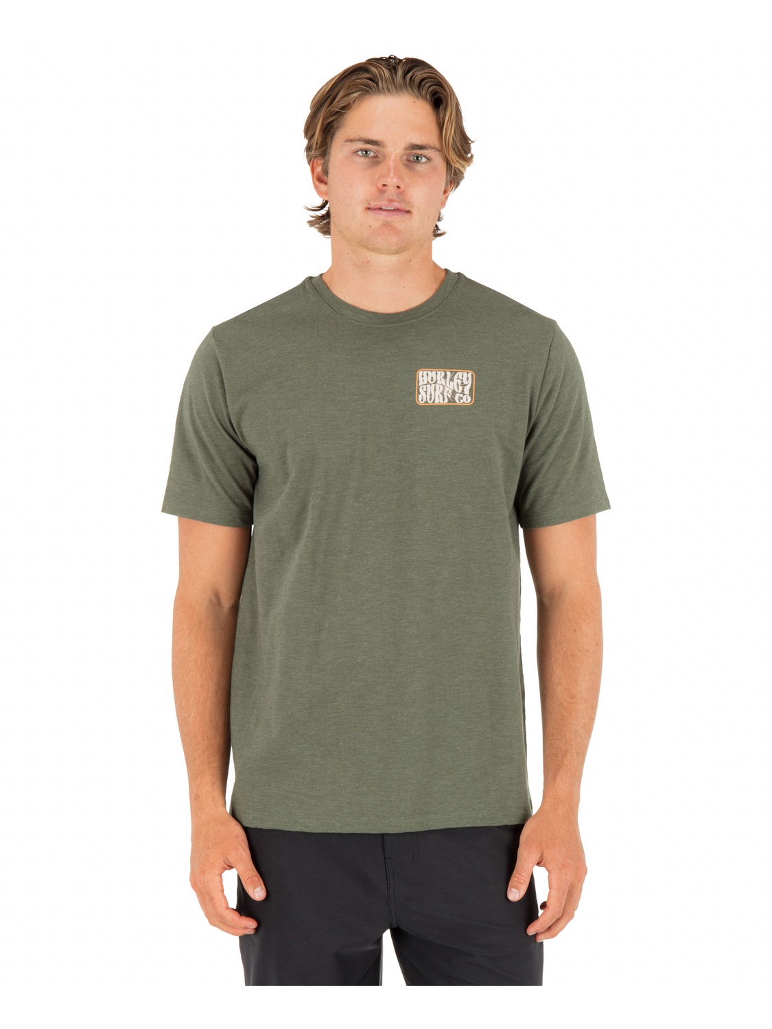 Skyline Slub Short Sleeve in Charcoal Fern