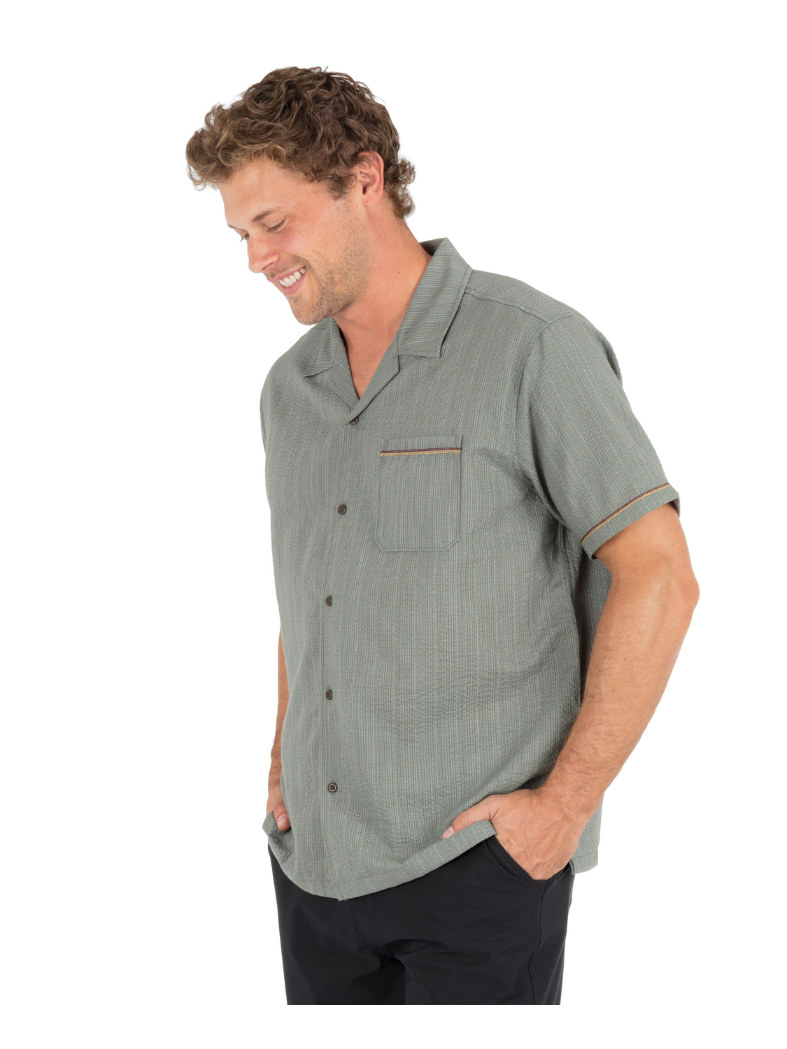 Lay Day Camp Short Sleeve in Army