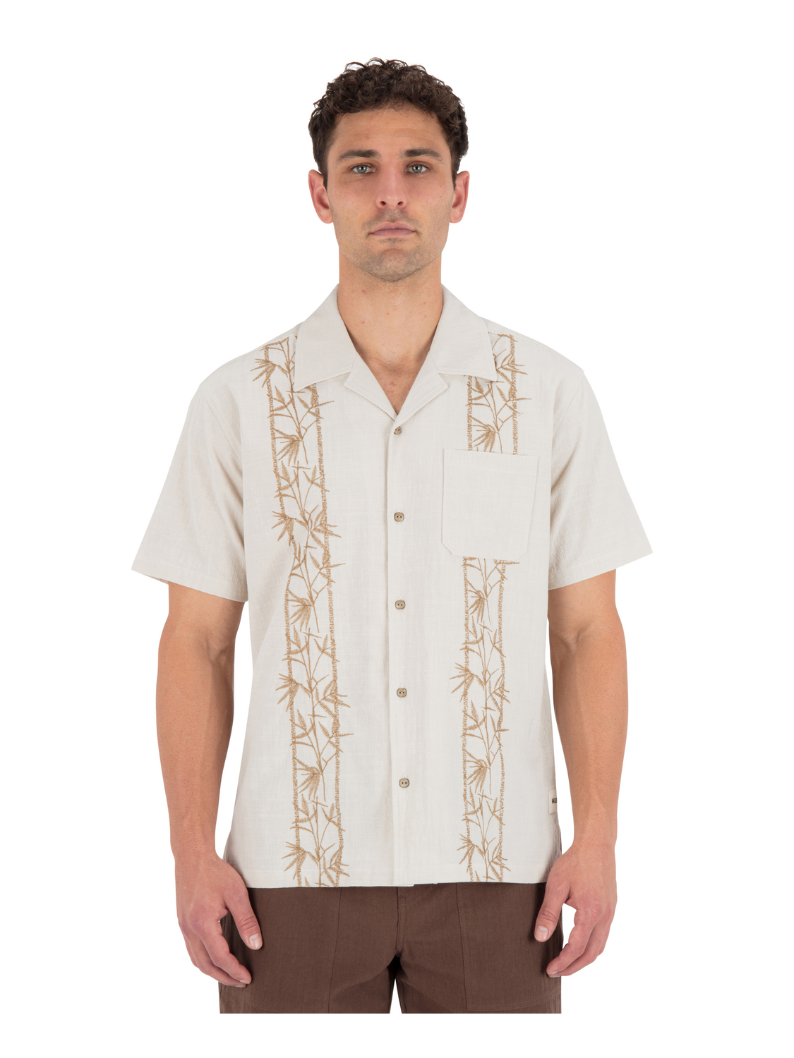 Sano Camp Embroidered Short Sleeve in Bone