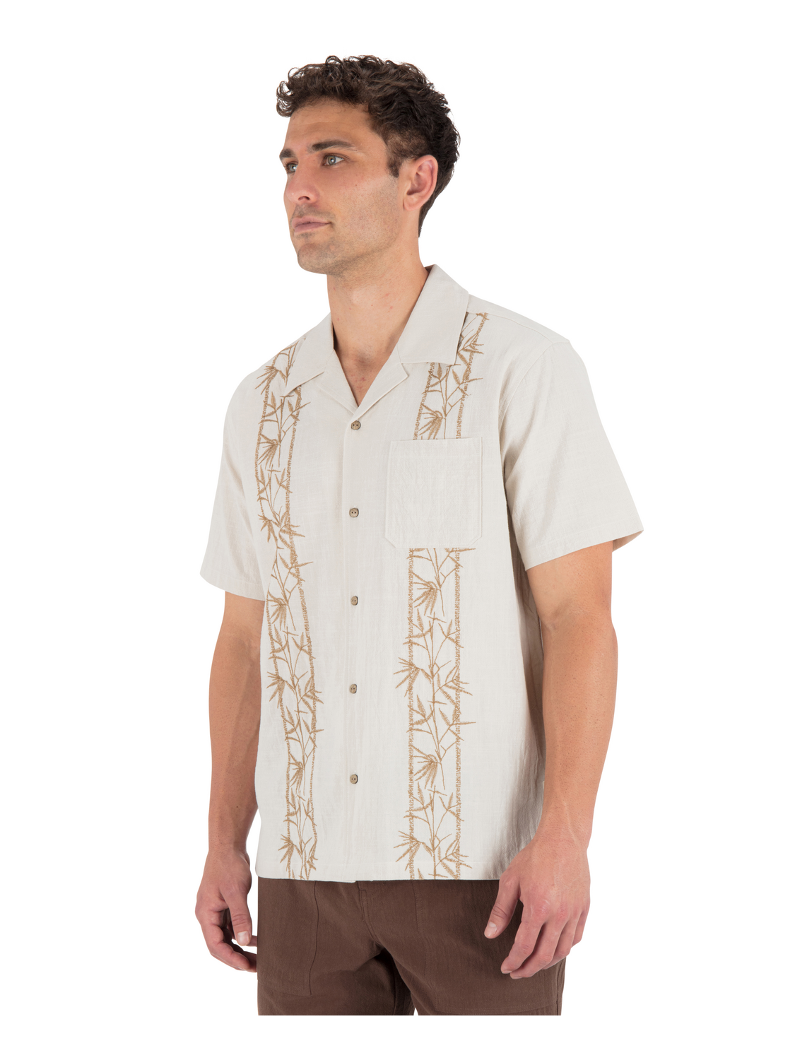 Sano Camp Embroidered Short Sleeve in Bone