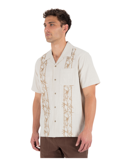 Sano Camp Embroidered Short Sleeve in Bone