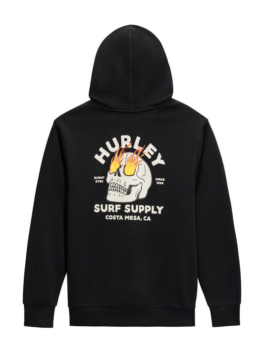 Flame Eyed Pullover Hoodie in Black