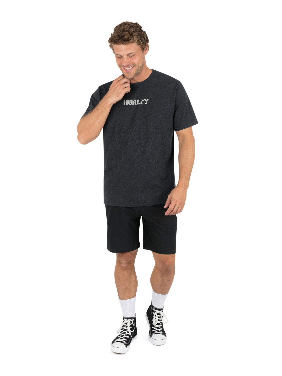Mystique Slub Short Sleeve in Black Heather