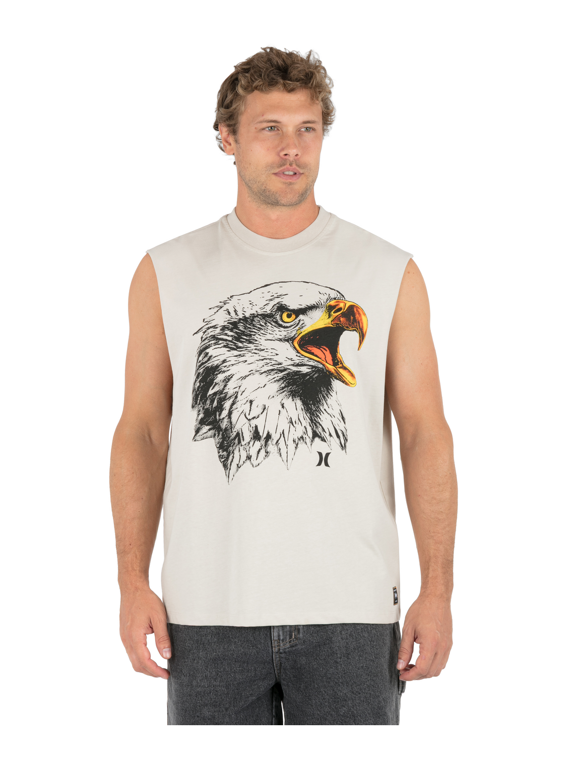 The Face Of Freedom Muscle Tee in Bone