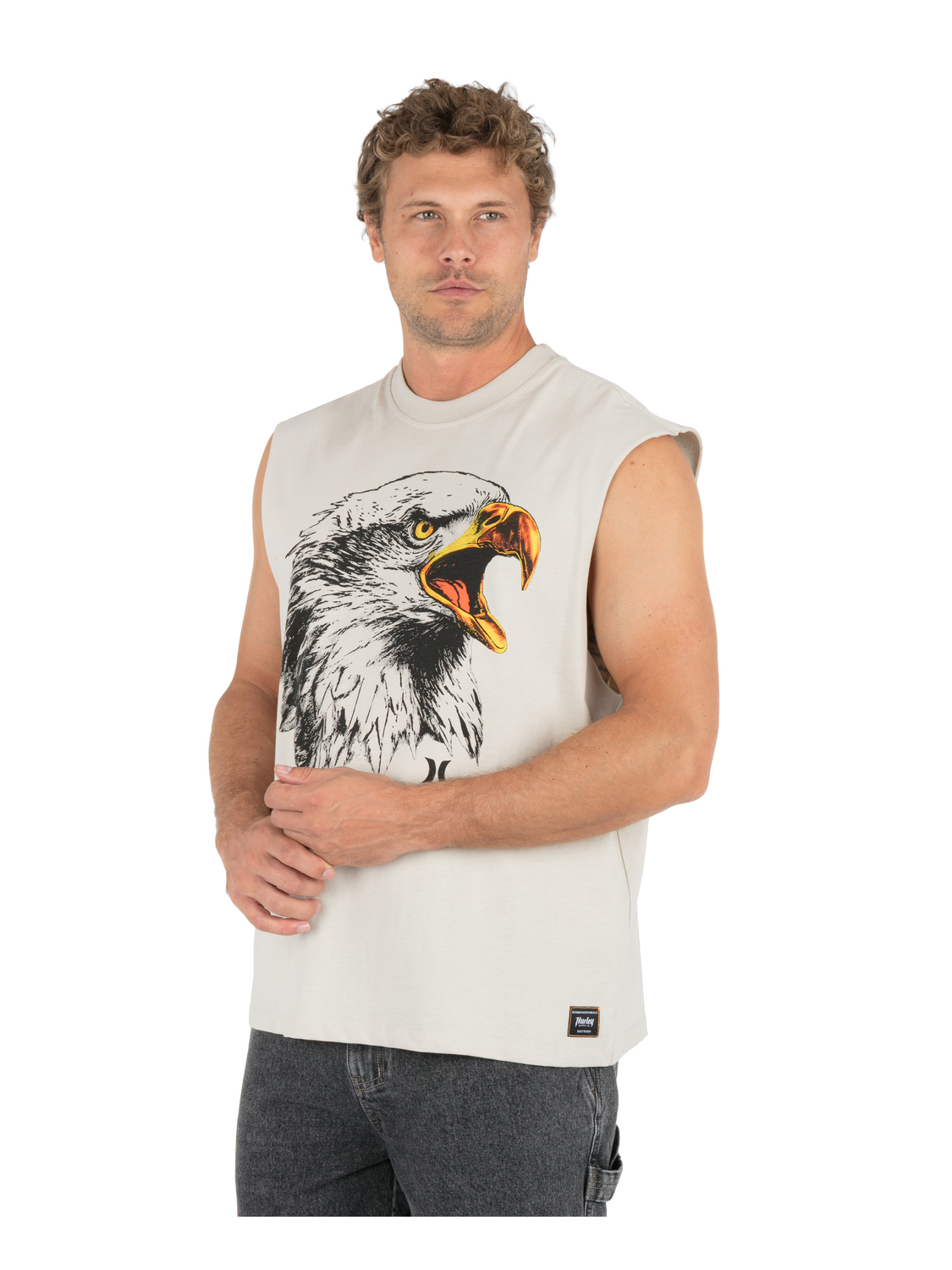 The Face Of Freedom Muscle Tee in Bone