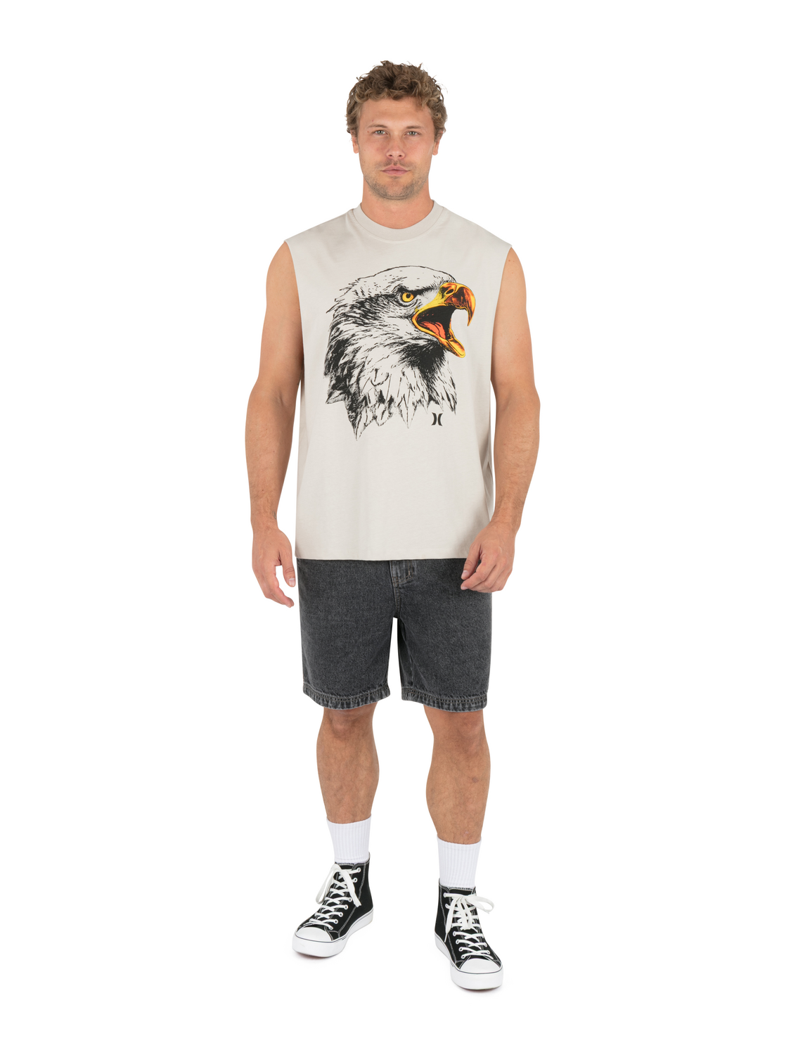 The Face Of Freedom Muscle Tee in Bone