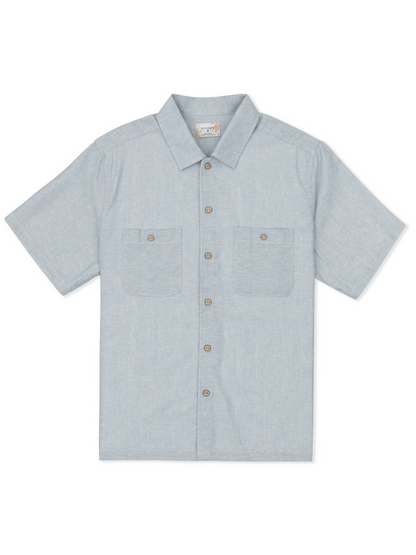 Hemp Malibu Short Sleeve in Worker Blue