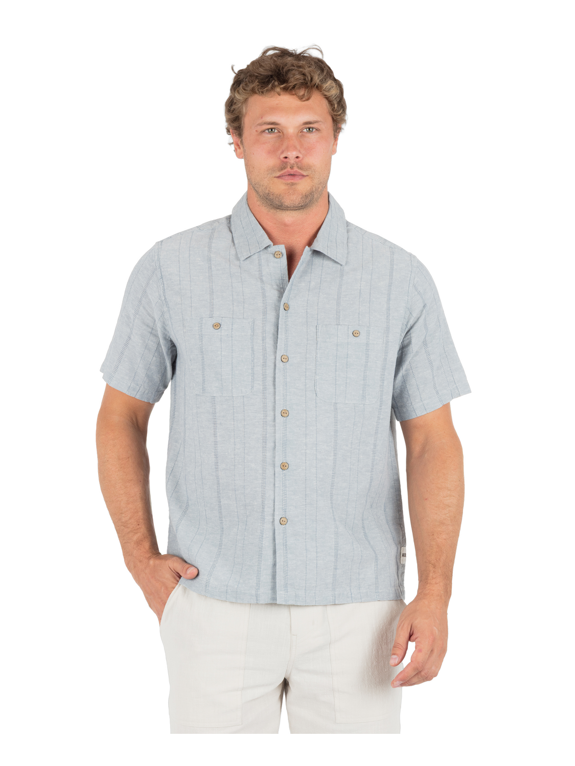 Hemp Malibu Short Sleeve in Worker Blue