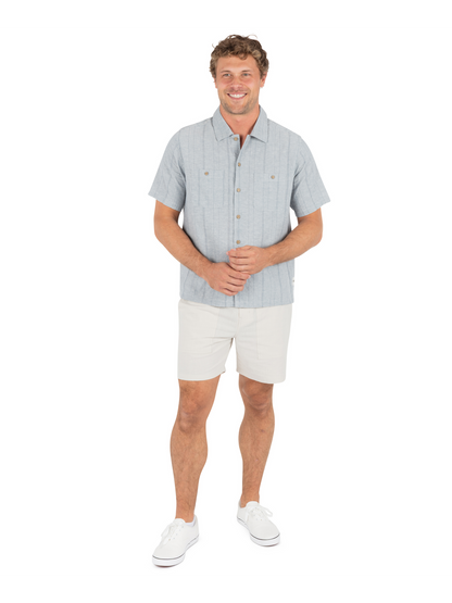 Hemp Malibu Short Sleeve in Worker Blue