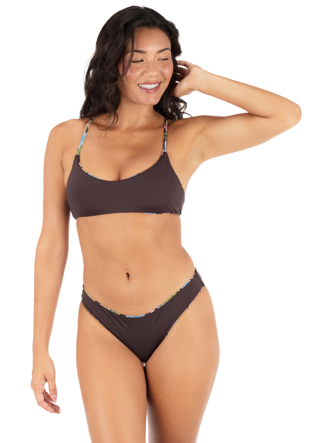 Reversible Miami Garden Crossback Top in Miami Garden / Mole