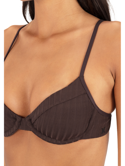 Wide Rib Solid Underwire Top in Mole