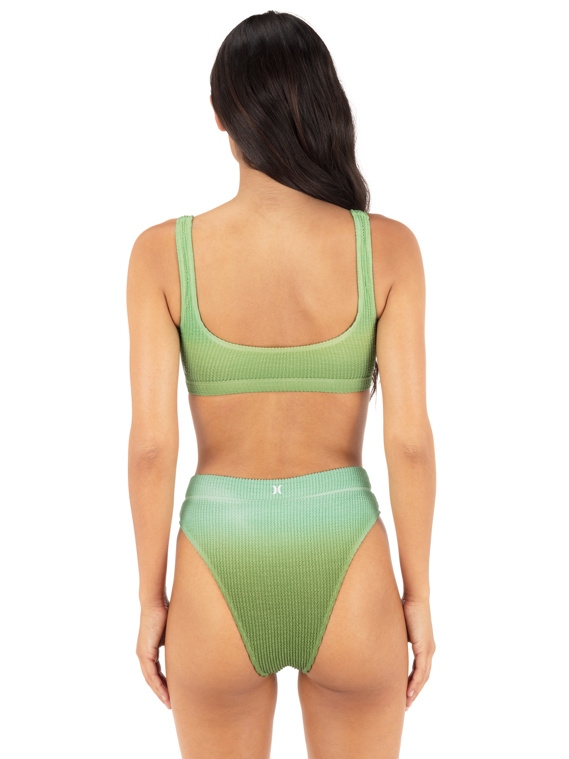 Ombre Scrunch Scoop Neck Top in Kelp Ombre