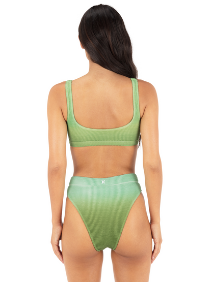 Ombre Scrunch Scoop Neck Top in Kelp Ombre