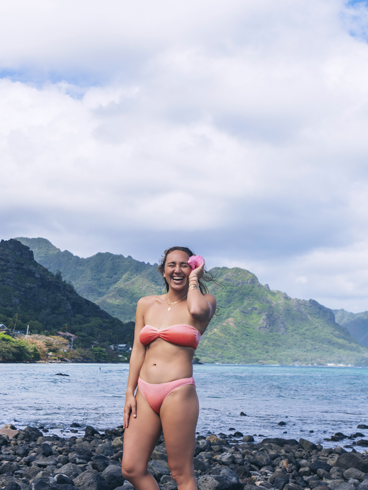 Ombre Scrunch Bandeau in Terracotta Ombre