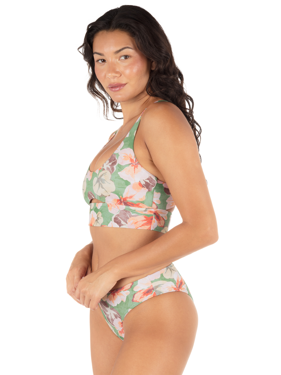 Gingko Cloud Max Longline Bralette in Gingko Cloud / Terracotta