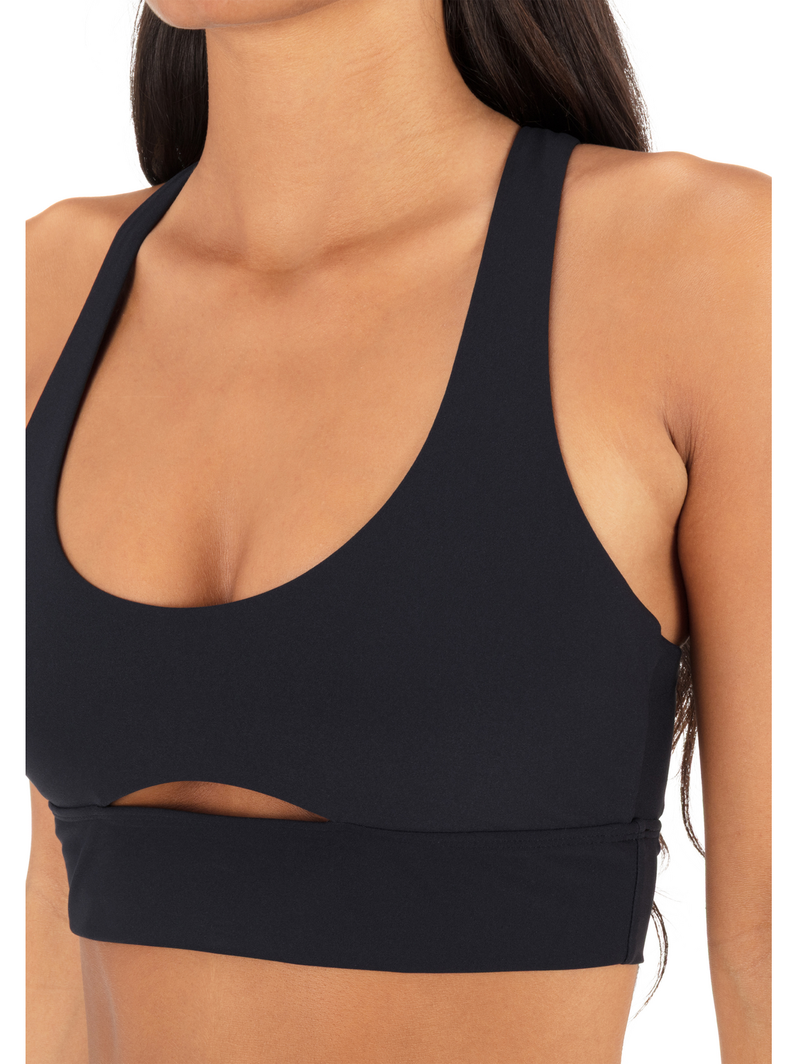 Max Solid Longline Bralette in Black