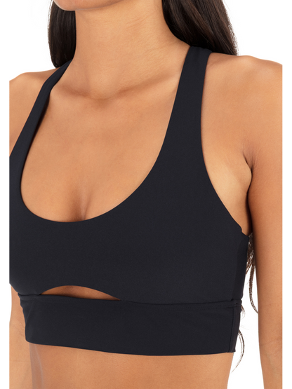Max Solid Longline Bralette in Black
