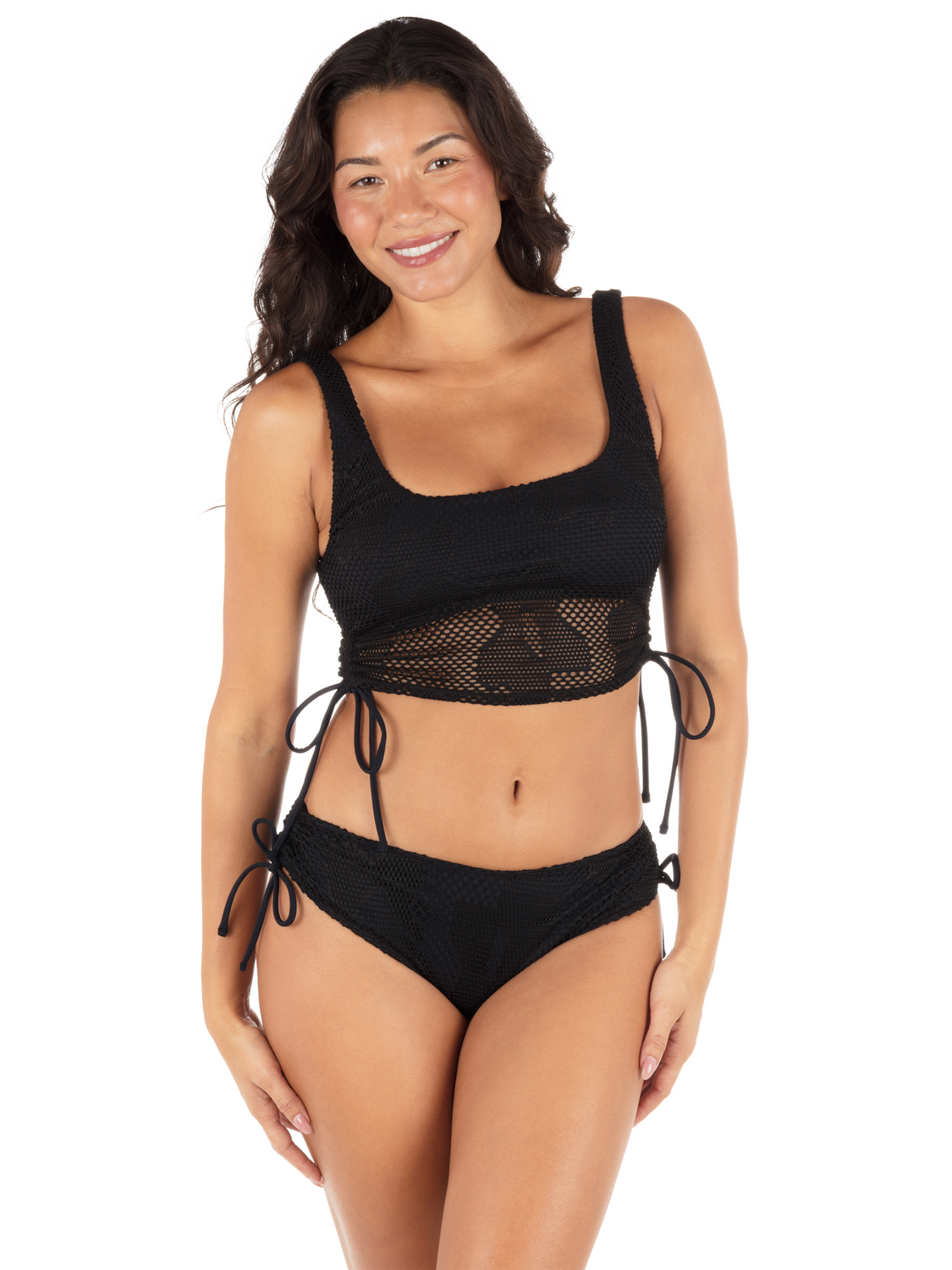 Daisy Mesh Max Scoop Top in Daisy Mesh / Black