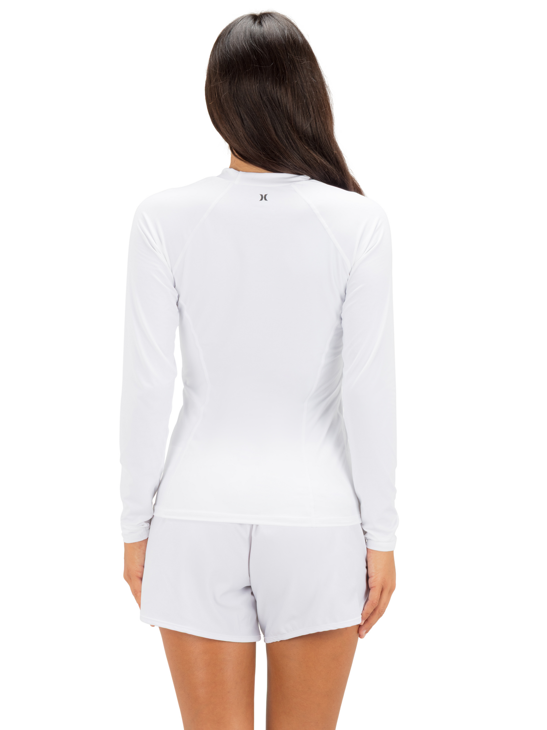 One & Only Solid Mock Neck Long Sleeve Rashguard in White