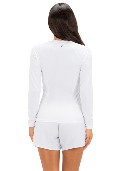 One & Only Solid Mock Neck Long Sleeve Rashguard in White