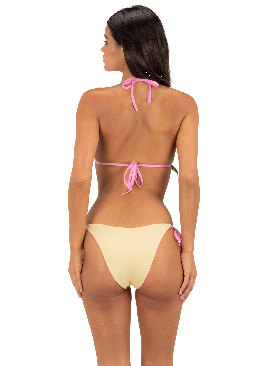 Reversible Solid Cheeky Tie Side Bottom in Pink Chamomile