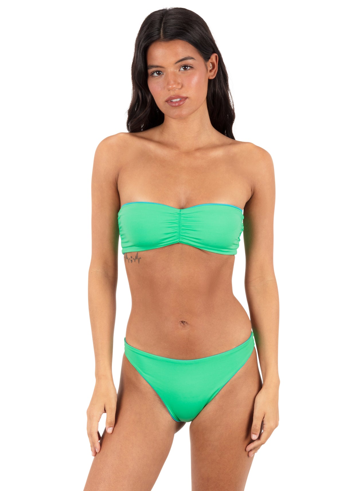 Reversible Solid Tanga Bottom in Surf Blue / Beach Glass