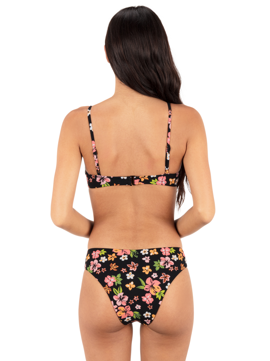 Max Hibiscus Dream Mid Rise Cheeky Bottom in Black Floral