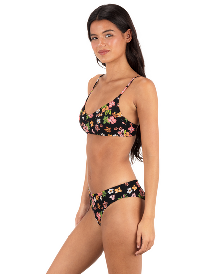 Max Hibiscus Dream Mid Rise Cheeky Bottom in Black Floral