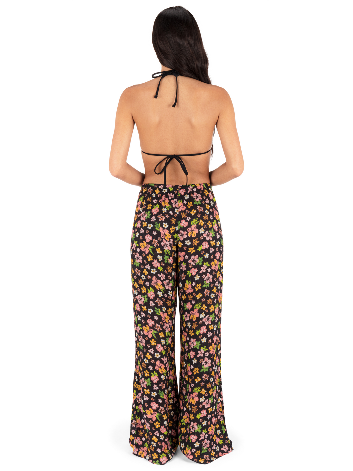 Hibiscus Dream Beach Pant in Black Floral