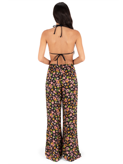 Hibiscus Dream Beach Pant in Black Floral