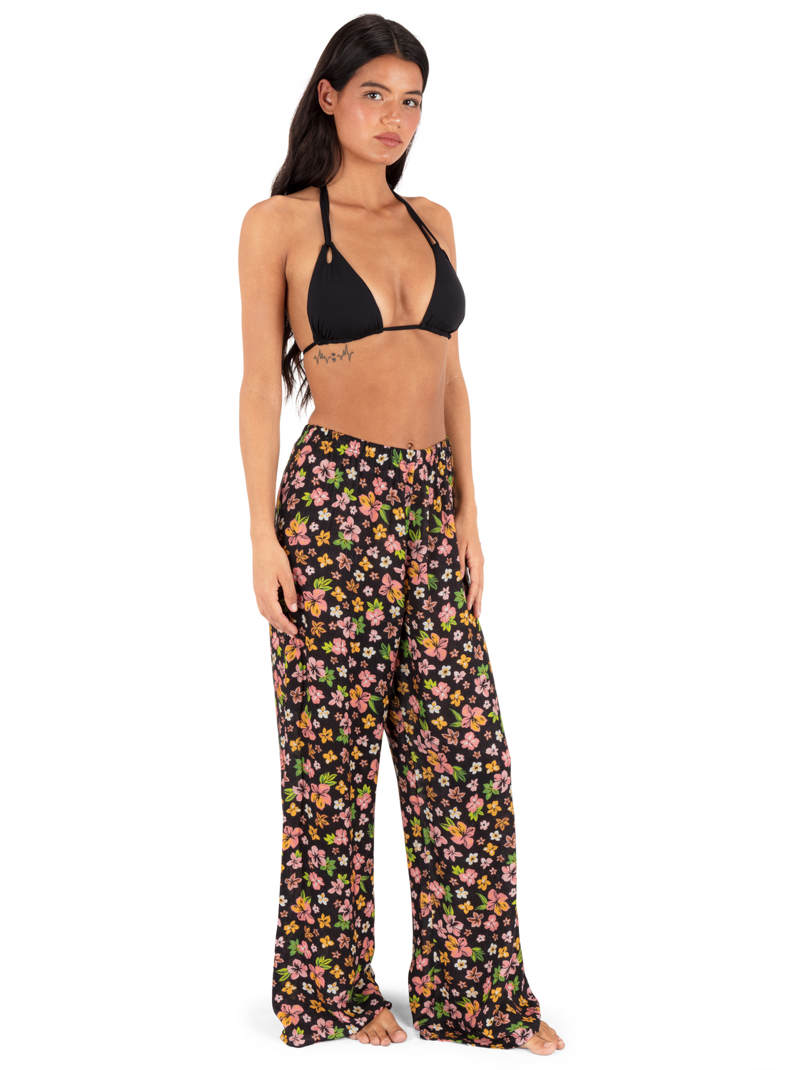 Hibiscus Dream Beach Pant in Black Floral