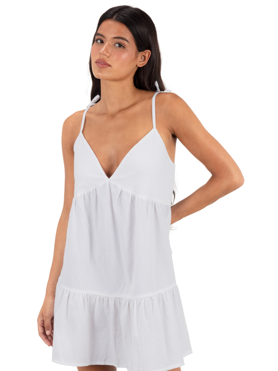 Solid Mini Dress in White
