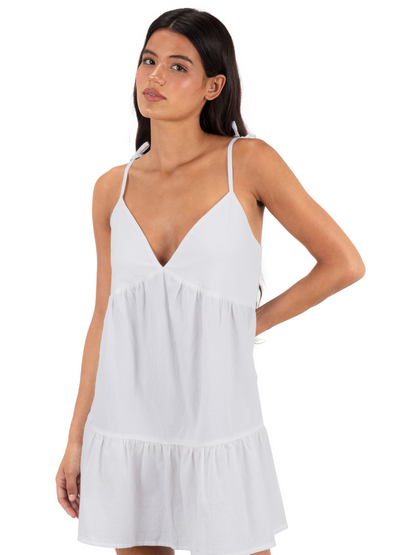 Solid Mini Dress in White