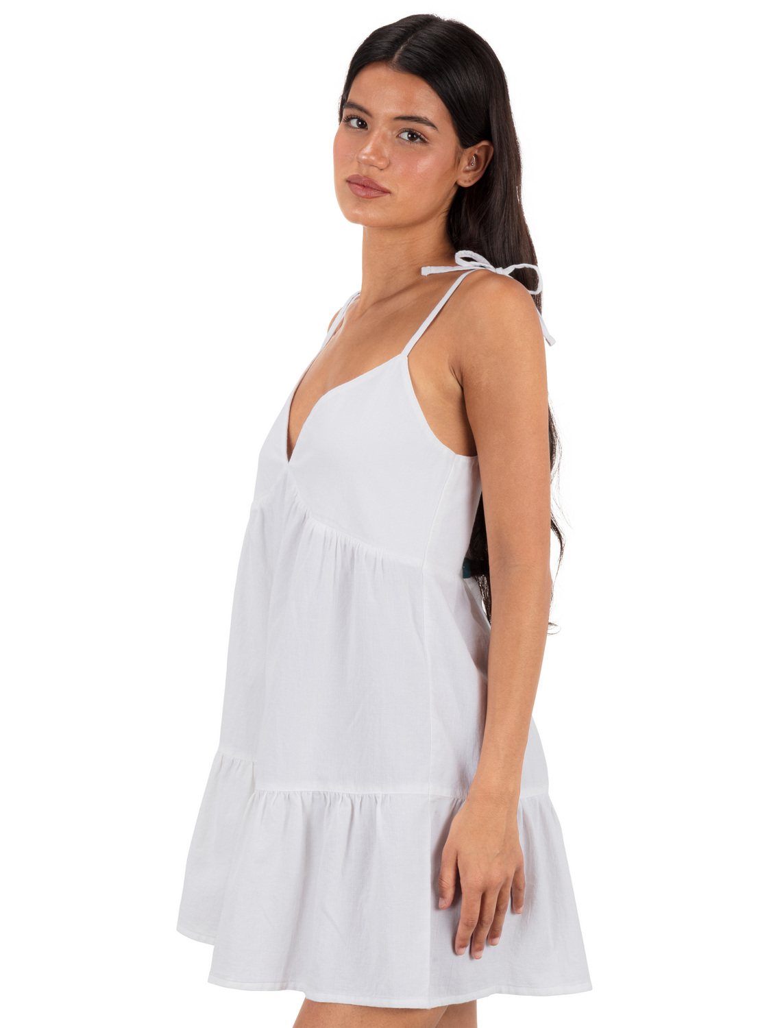 Solid Mini Dress in White