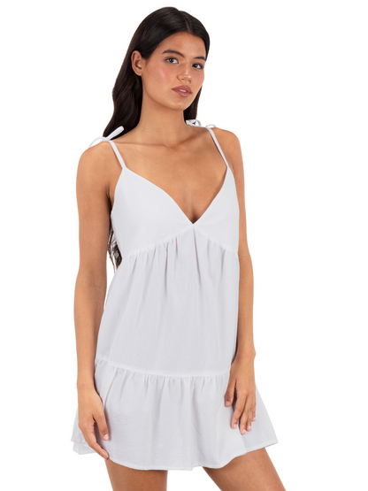 Solid Mini Dress in White