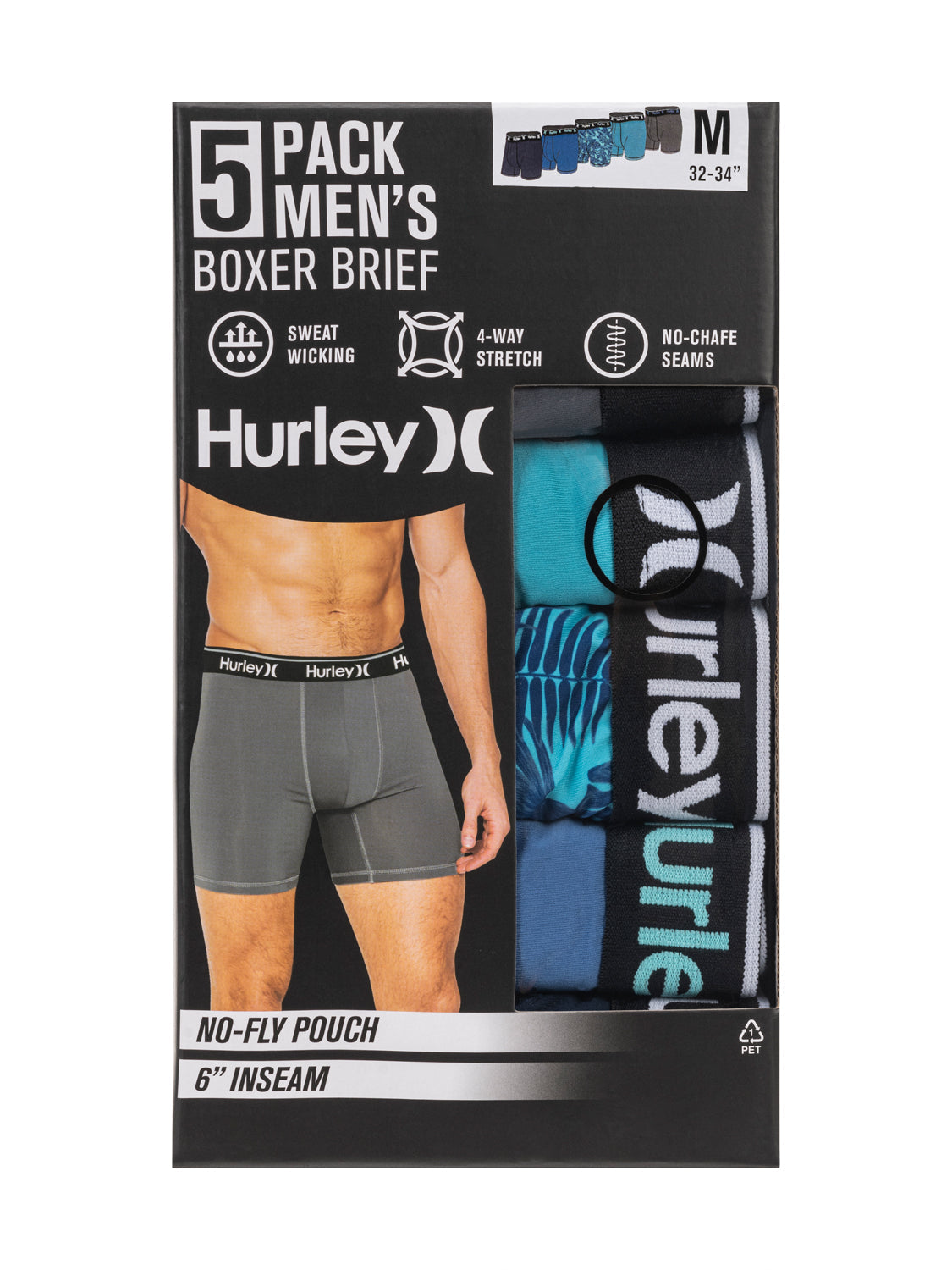Regrind Boxer Brief (5 Pack) in Turquoise Aqua