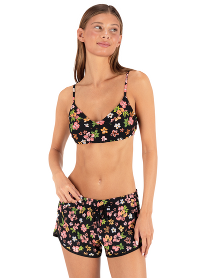 Hibiscus Dream Phantom 2.5" Boardshort in Black Floral