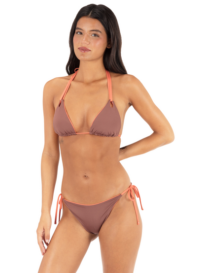 Reversible Solid Triangle Top in Coral Reef / Rosewood