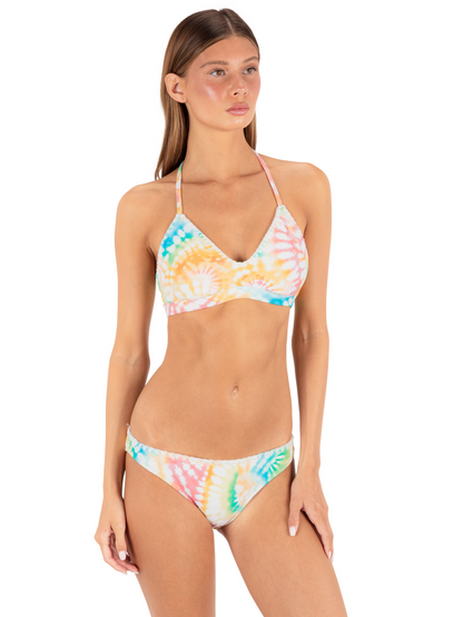 Tie Dye Scrunch Adjustable Bikini Top in Tie Dye
