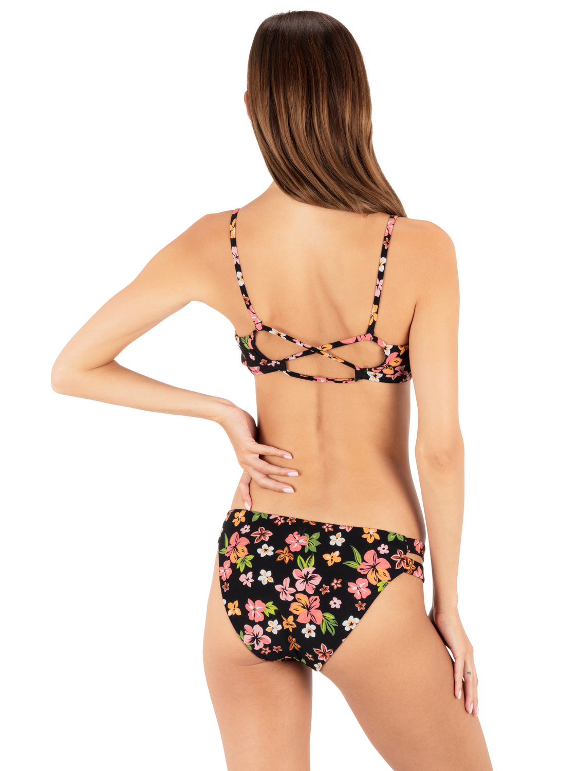 Max Hibiscus Dream Scoop Top in Black Floral