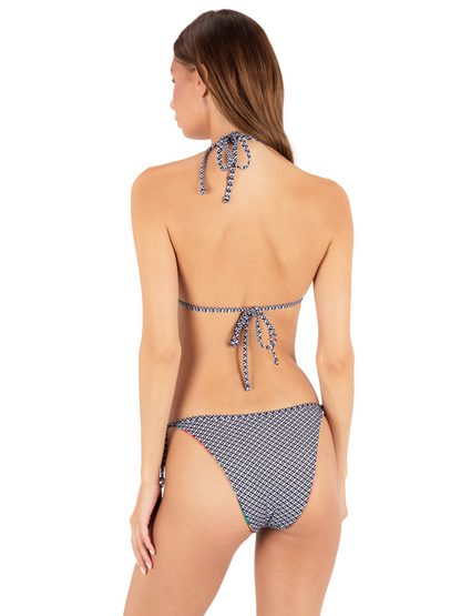 Reversible Pacific Night Triangle Tie Top in Tropical Geo